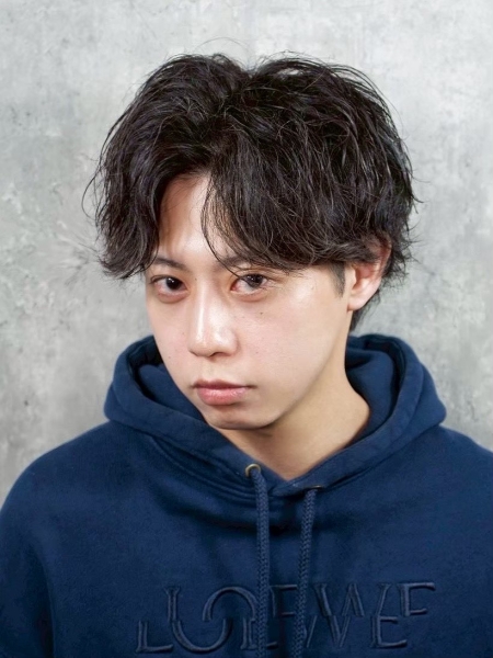 上野で人気の大人カジュアルなシャドウパーマ