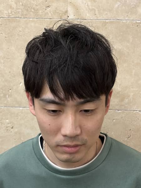 おろして流すマッシュスタイル 梅田/メンズカット