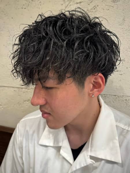 波巻きパーマ