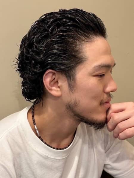 オールバックパーマ