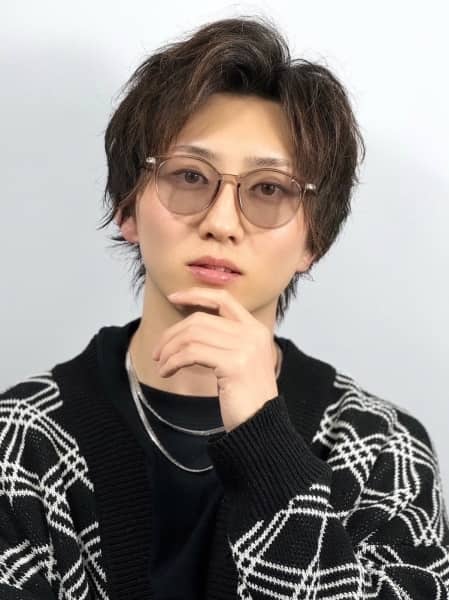 アップバング×ウルフカット