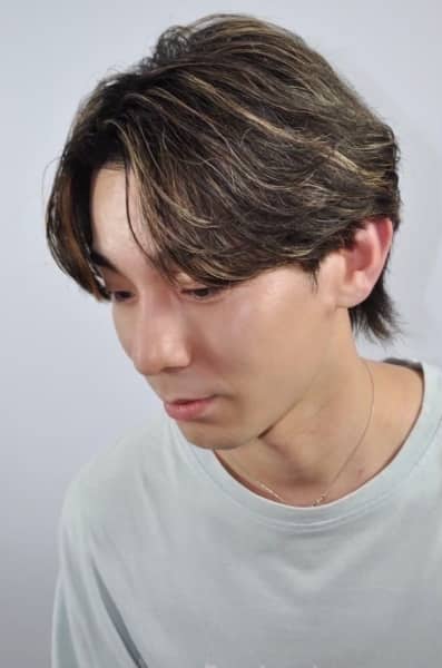 【韓国風】Wセンターパート×ブリーチハイライトウルフ