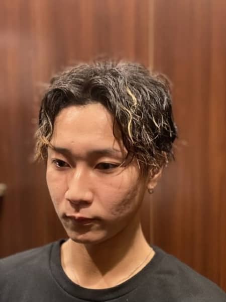 金メッシュスパイラルパーマ