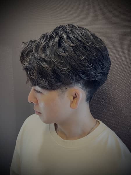 毛流れスパイラル　センターパート
