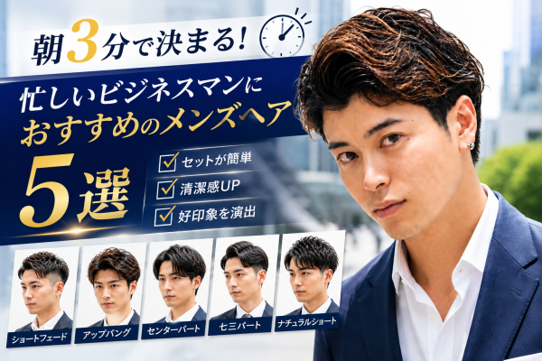 朝3分で決まる！忙しいビジネスマンにおすすめのメンズヘア5選