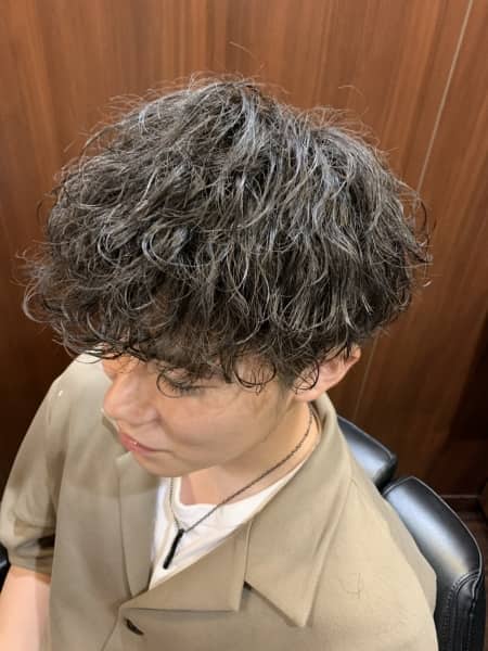 波巻きパーマ