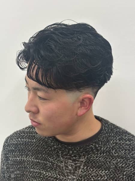 ニュアンスパーマ+テーパーフェード