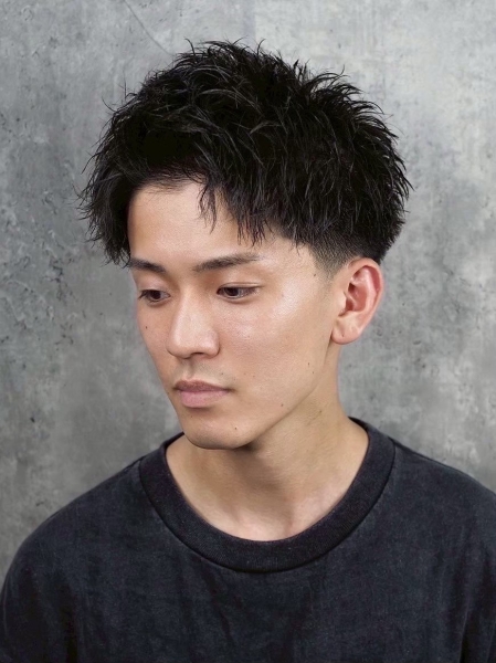 束感アップバングメンズショート